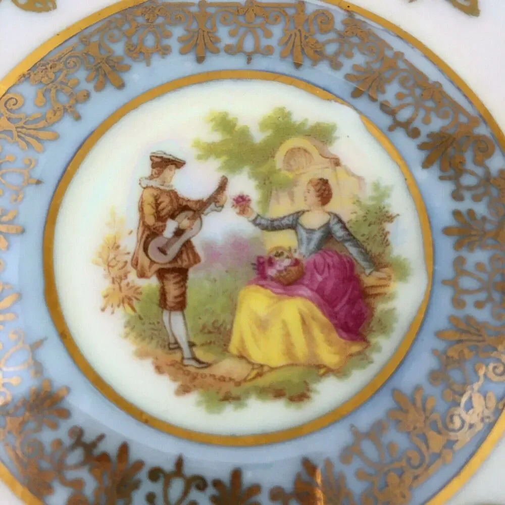 Bavaria Tirschenreuth Germany Iridescent Courting Couple Teacup - Vintage Z & Co